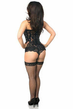 Top Drawer Black Lace Steel Boned Corset w/Rhinestones-Daisy Corsets