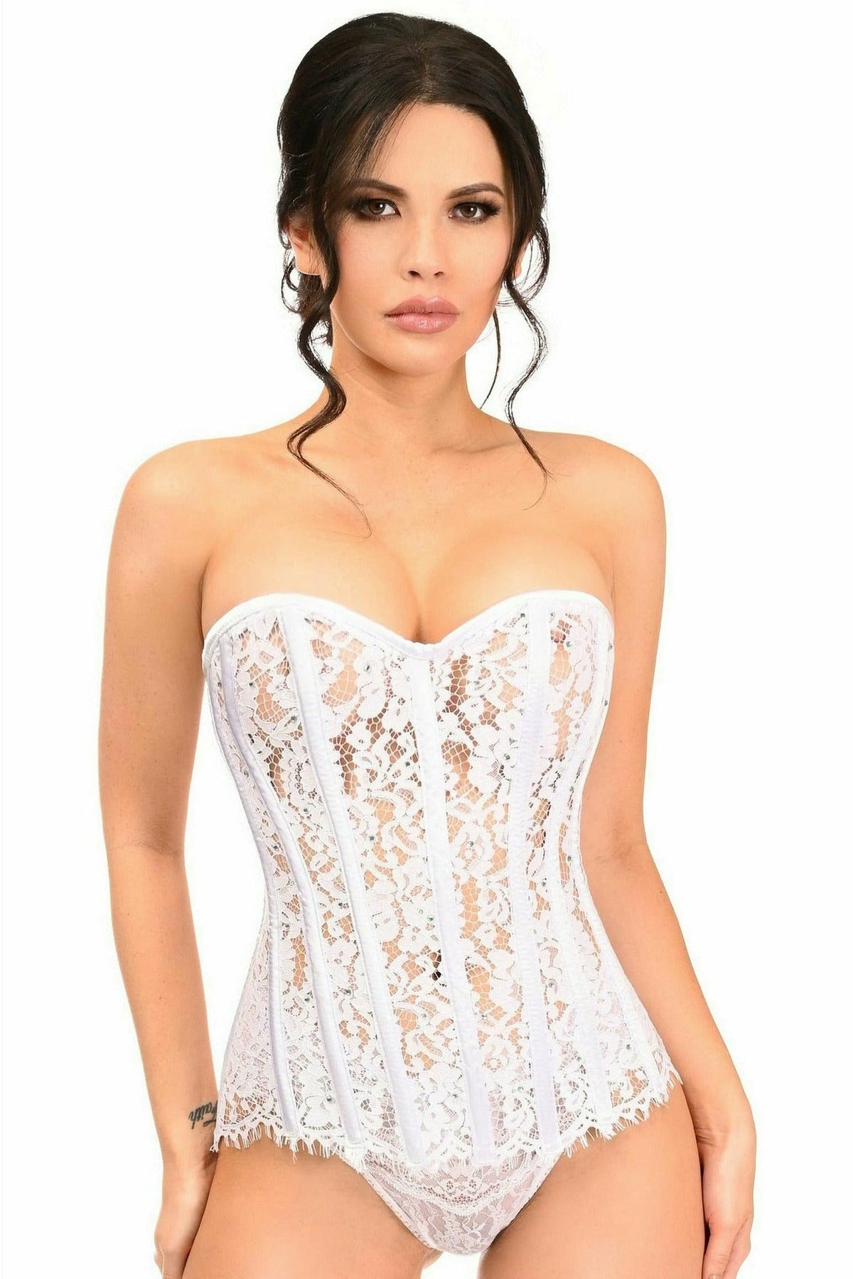 White lace corset top