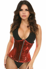 Top Drawer Red Metallic Steel Boned Under Bust Corset-Daisy Corsets