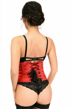 Top Drawer Red Satin Steel Boned Mini Cincher-Daisy Corsets