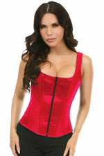 Top Drawer Red Satin Steel Boned Corset w/Straps-Daisy Corsets