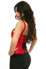 Top Drawer Red Satin Steel Boned Corset w/Straps-Daisy Corsets