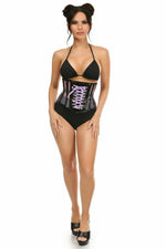 Top Drawer Purple Patent & Fishnet Underbust Corset-Daisy Corsets