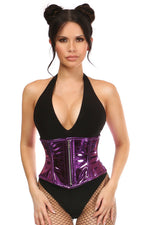 Top Drawer Purple Metallic Steel Boned Mini Cincher-Daisy Corsets