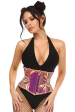 Top Drawer Rainbow Gold Holo Steel Boned Mini Cincher-Daisy Corsets