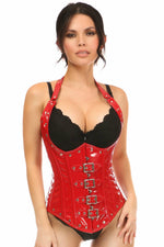 Top Drawer Steel Boned Red Patent PVC Vinyl Underbust Corset Top-Daisy Corsets