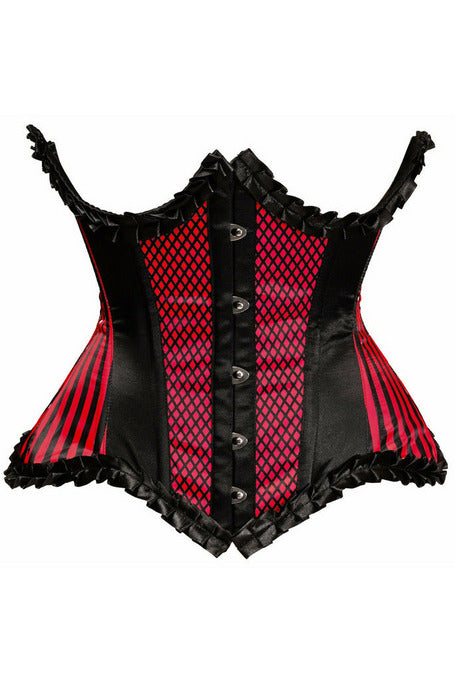 Top Drawer Red Burlesque Underwire Curvy Cut Waist Cincher Corset-Daisy Corsets