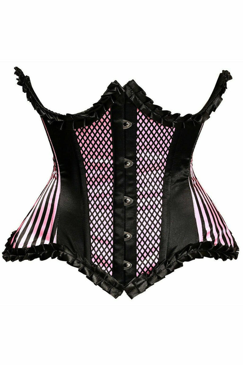 Top Drawer Pink Burlesque Underwire Curvy Cut Waist Cincher Corset-Daisy Corsets