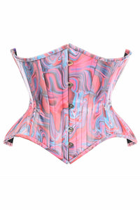 Top Drawer Retro Swirl Steel Boned Curvy Cut Underbust Cincher Corset-Daisy Corsets