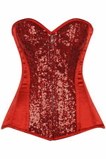 Top Drawer Red Sequin Steel Boned Corset-Daisy Corsets