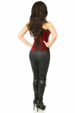 Top Drawer Steel Boned Red Velvet Underbust Corset w/Buckling-Daisy Corsets