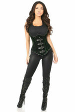 Top Drawer Steel Boned Green Velvet Underbust Corset w/Buckling-Daisy Corsets