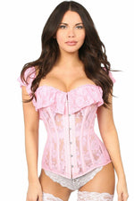 Top Drawer Lt Pink Sheer Lace Steel Boned Corset-Daisy Corsets