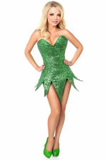 Top Drawer Green Sequin Steel Boned Corset Dress-Daisy Corsets