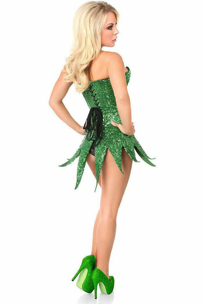 Top Drawer Green Sequin Steel Boned Corset Dress-Daisy Corsets