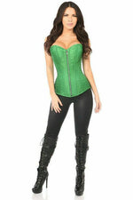 Top Drawer Emerald Green Brocade Steel Boned Corset-Daisy Corsets