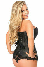 Top Drawer Black Brocade Steel Boned Corset-Daisy Corsets