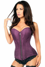 Top Drawer Plum Brocade Steel Boned Corset-Daisy Corsets