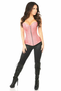 Top Drawer Dusty Rose Brocade Steel Boned Corset-Daisy Corsets