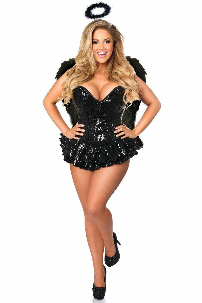 Top Drawer Premium Sequin Dark Angel Corset Dress Costume-Daisy Corsets