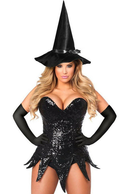 Top Drawer Sequin Witch Corset Dress Costume-Daisy Corsets