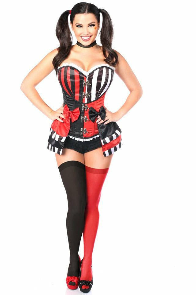 Top Drawer 3 PC Jokester Villian Corset Costume-Daisy Corsets